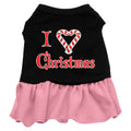 Vestido de Natal para Animais de Estimação Estampado, "I Love Christmas"