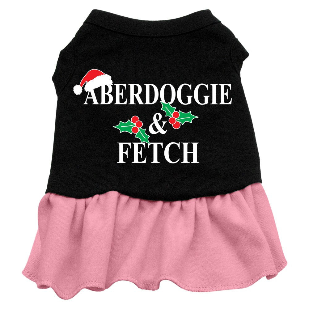 Weihnachts-Haustierkleid mit Siebdruck, "Aberdoggie Weihnachten"